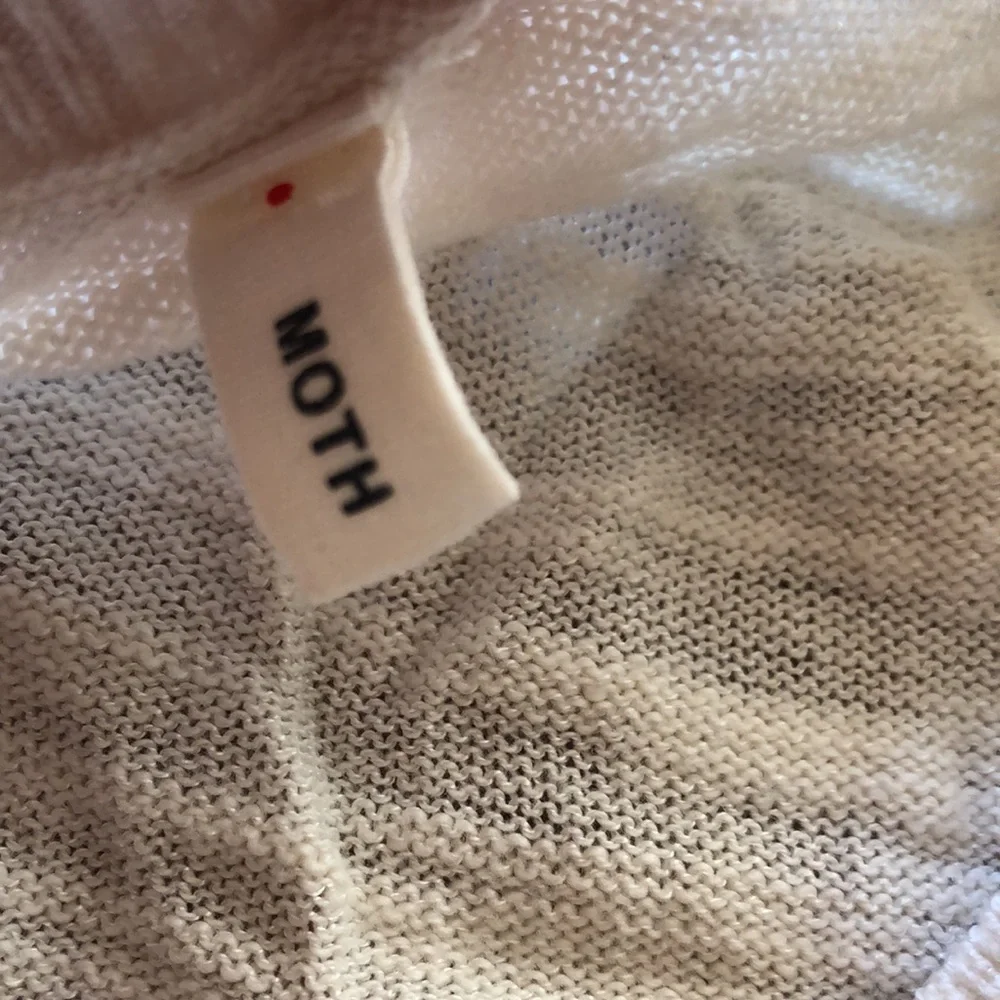 Anthropologie Moth High Low Side Split Cream Sweater - Picture 2 of 6